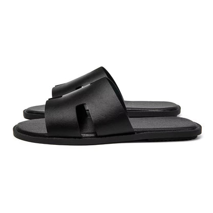 Signature H-Cut Leather Sandal.