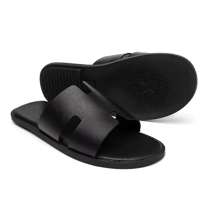 Signature H-Cut Leather Sandal.