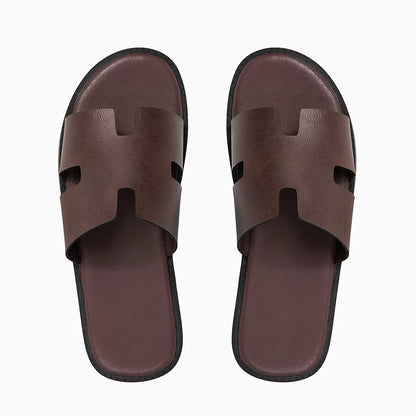 Signature H-Cut Leather Sandal.