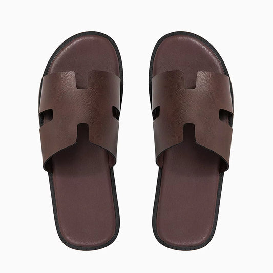 Signature H-Cut Leather Sandal.
