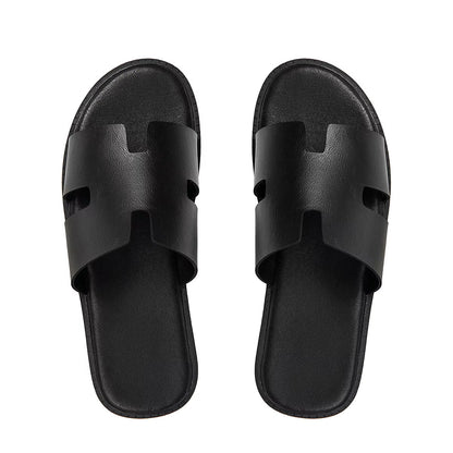Signature H-Cut Leather Sandal.
